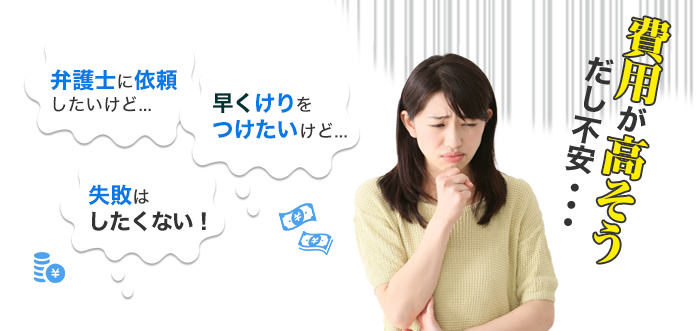 相手に会いたくない！　弁護士に全て任せられたらいいんだけど…　不安…  きっと高いんだろうな…