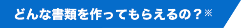 どんな書類を作ってもらえるの？※